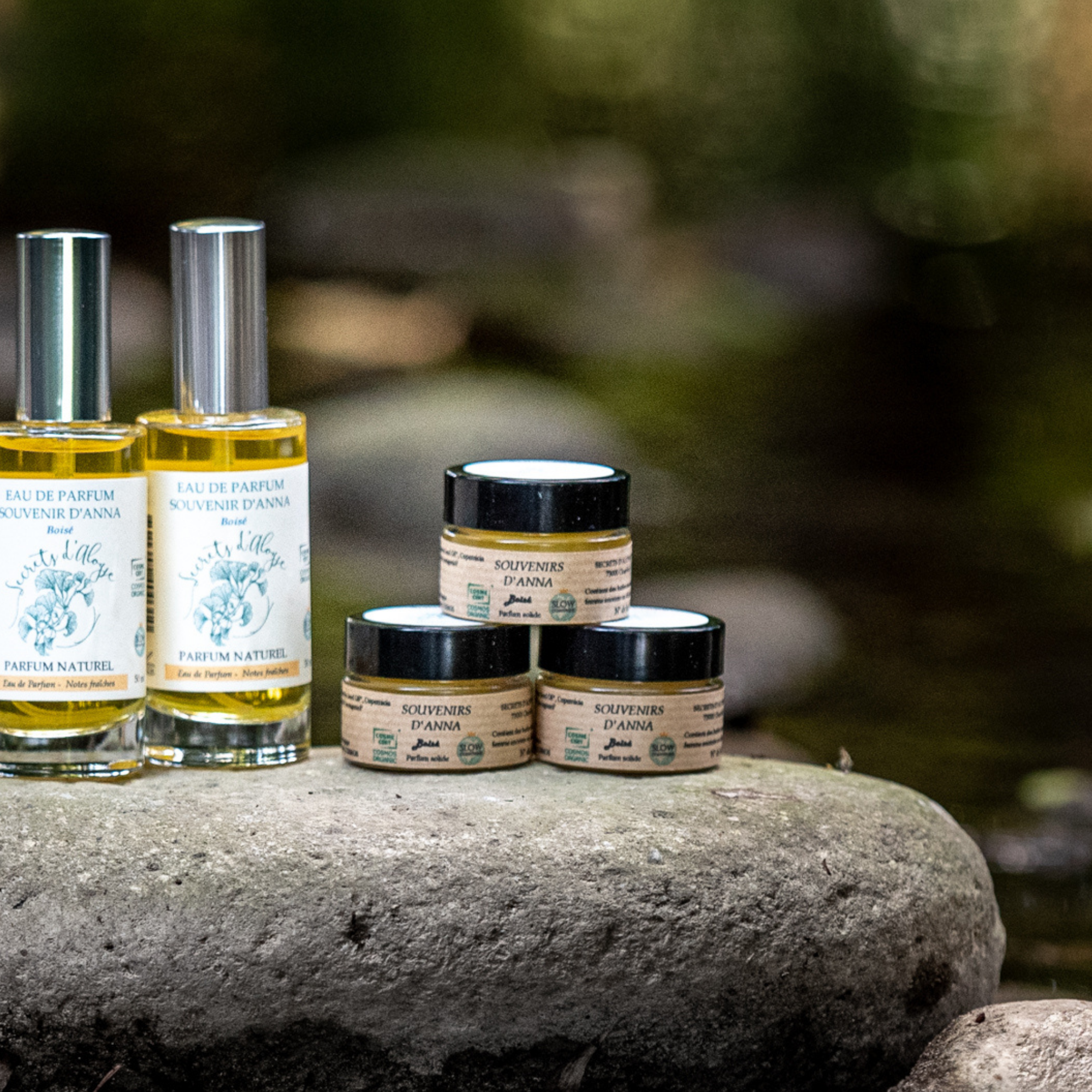 Parfum solide bio Boisé Secrets d'Aloyse, cosmétiques bio naturels