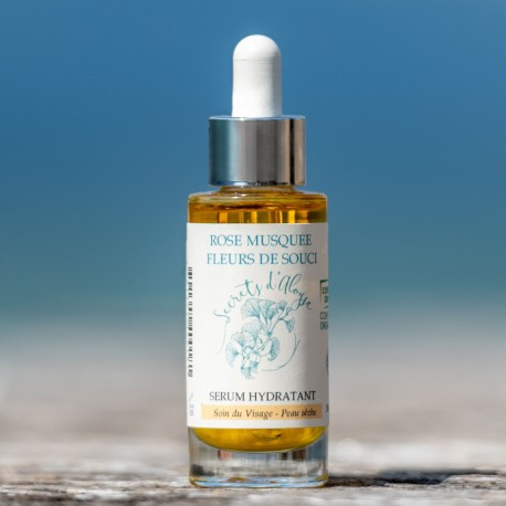 Sérum Hydratant Fleurs de Calendula - Rose Musquée Bio Slow Cosmetique