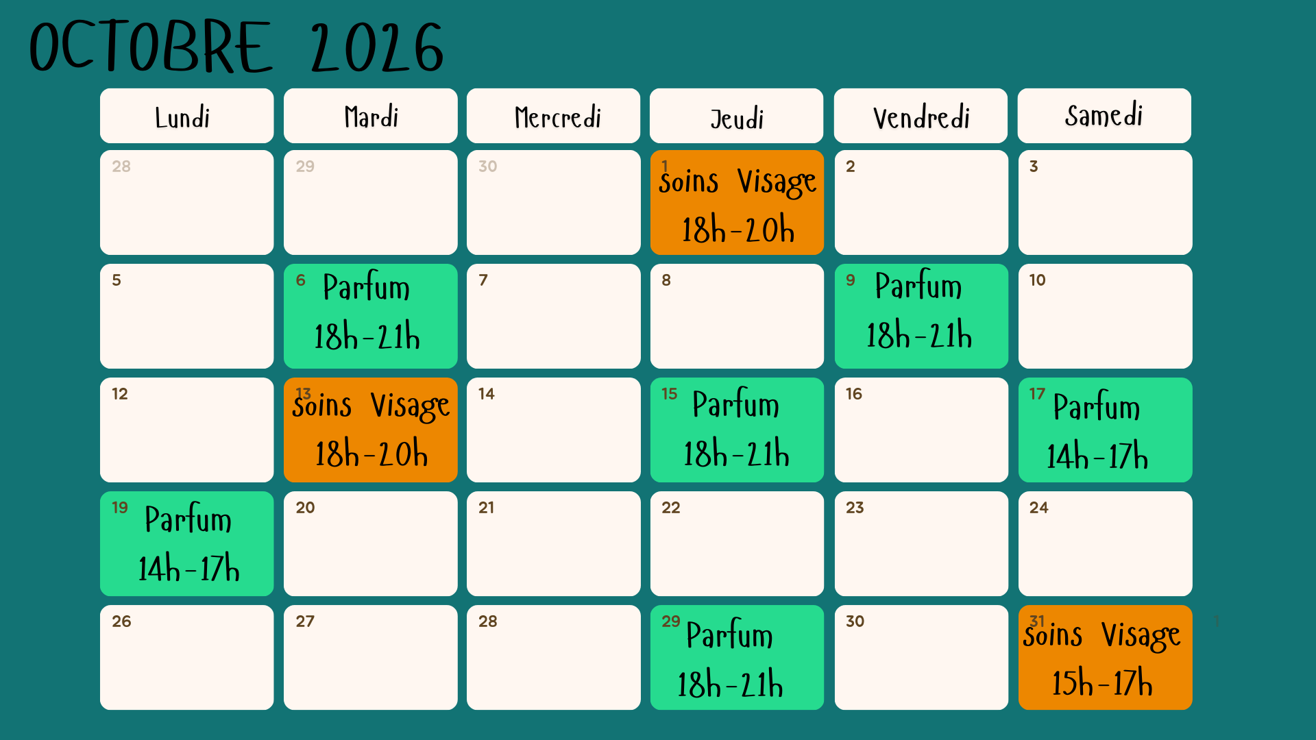 Ateliers Créatifs Octobre 2026