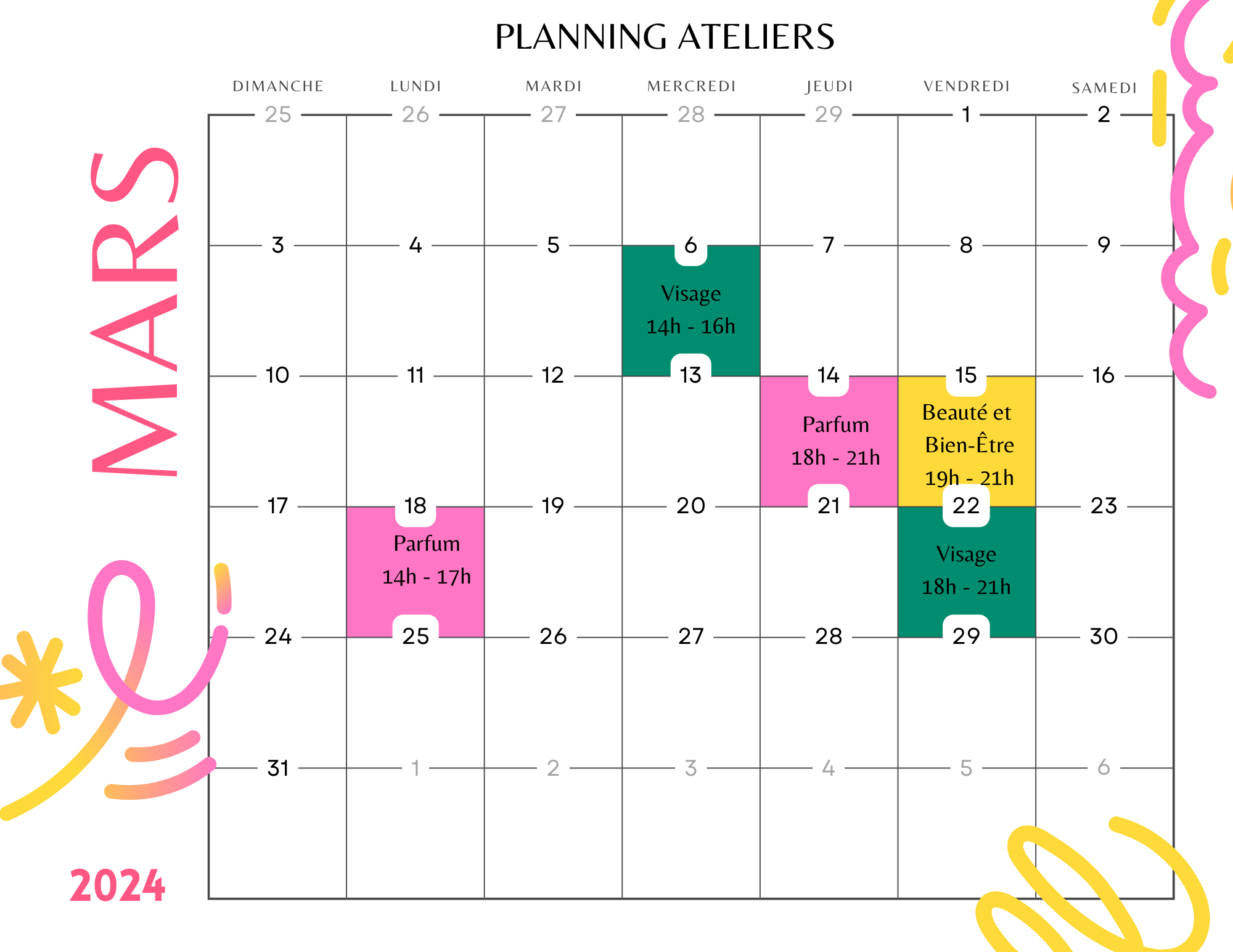 Dates Atelier Mars 2024